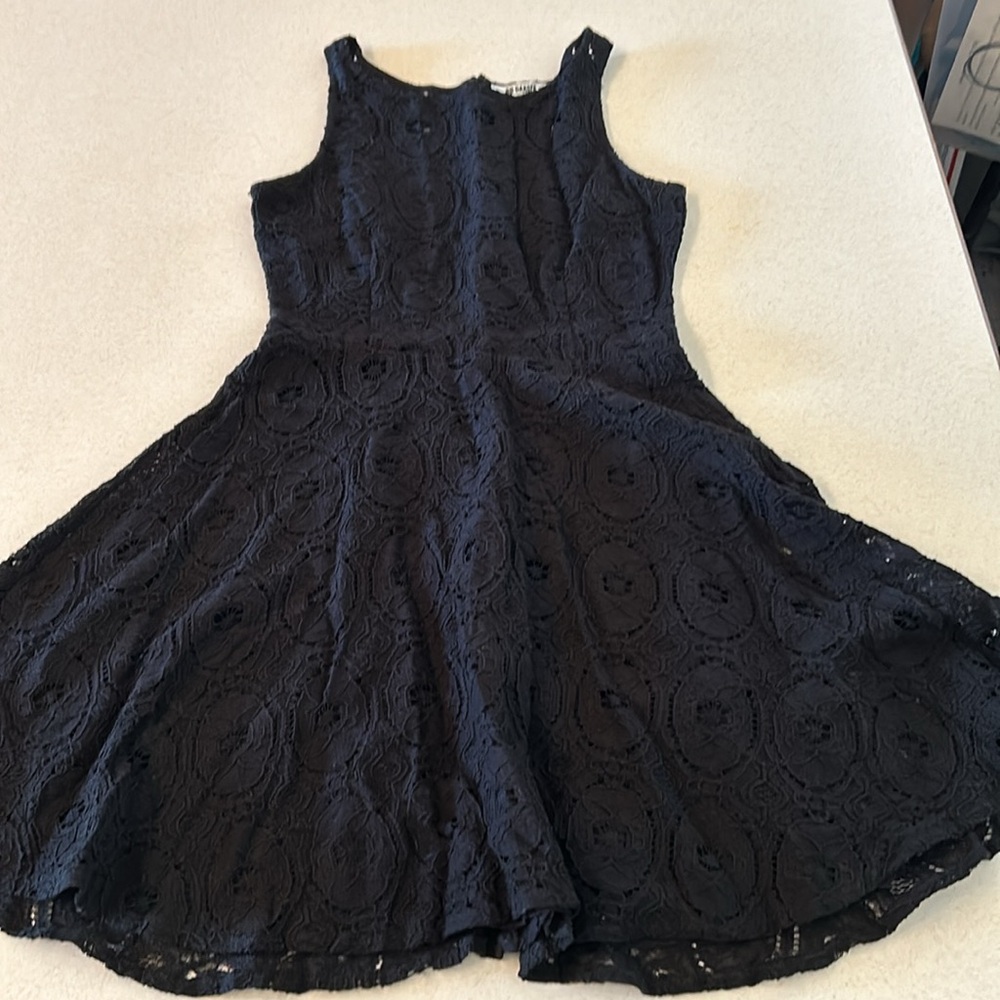 BB Dakota Black Lace Dress 👗 Fit & Flare Mini Sleeveless Cocktail Party Dress